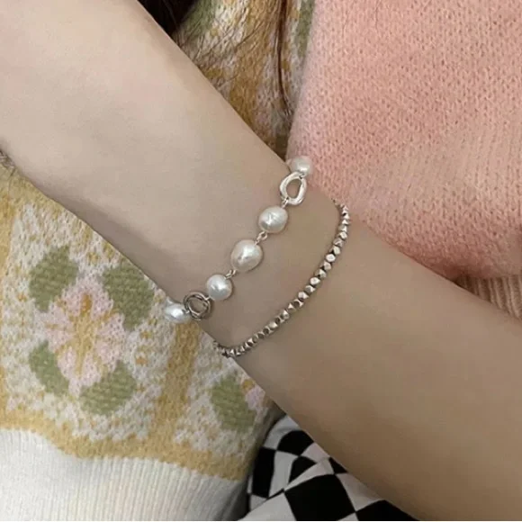 Freshwater pearls bracelet Sterling Silver - Picture 3 of 5